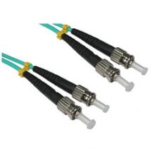 2m ST ST OM4 Fibre Optic Network Cable 50/125 Aqua