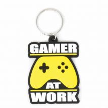 Gamer At Work Rubber Keyring