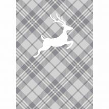 Grey Tartan Reindeer A3 Calendar Gift Wrap Envelope