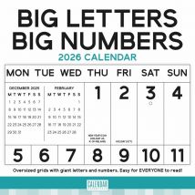 Big Letters, Big Numbers Calendar 2026
