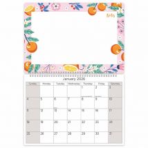 Floral Border Memo Calendar 2026
