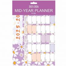 Flowers Academic Yearly Foldout Mid-Year Planner 2025 - 2026