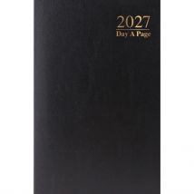 Black Hardback Day To View A6 Diary 2027