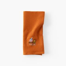 Torchon coton nid d'abeille Tcafé rouille - Couleur orange - 50 x 68 cm