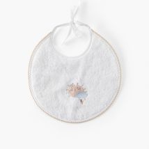Mini bavoir coton bio Bienvenue blanc - Couleur blanc - 22 x 30 cm