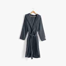 Peignoir homme à capuche uni coton biologique Osmose fusain - Couleur gris - xS cm