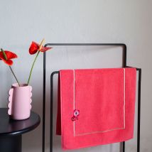 Tapis de bain coton Rosella coquelicot - Couleur rouge - 50 x 90 cm