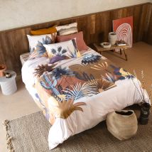 Housse de couette réversible coton Sonora - Couleur rose - 240 x 220 cm