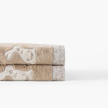 Drap de bain coton bio Merveille beige - Couleur beige - 70 x 120 cm