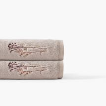 Serviette de toilette coton et viscose de bambou Aura taupe - Couleur marron - 50 x 90 cm