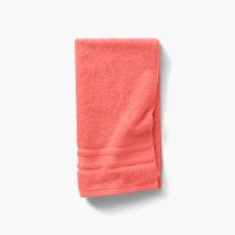 Serviette de toilette coton Lola II corail - Couleur orange - 50 x 90 cm