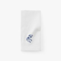 Torchon coton nid d'abeille Halfmoon blanc - Couleur blanc - 50 x 70 cm