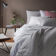 Housse de couette coton lavé biologique Souffle nuage - Couleur gris - 260 x 240 cm