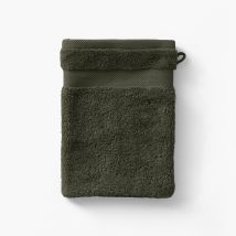 Gant de toilette coton Lola II vert kaki - Couleur vert - 15 x 21 cm