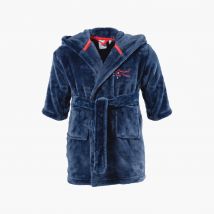 Robe de chambre enfant polaire à capuche Ptitchic marine - Couleur bleu - Taille 8 ans