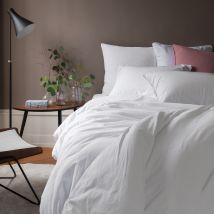 Housse de couette coton lavé biologique Souffle blanc - Couleur blanc - 140 x 200 cm