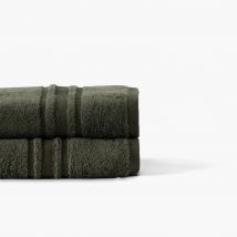 Serviette de toilette coton Lola II vert kaki - Couleur vert - 50 x 90 cm