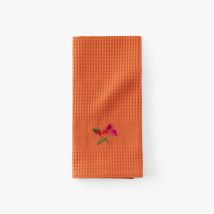 Torchon coton nid d'abeille Nectar orange - Couleur orange - 50 x 70 cm