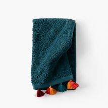 Serviette invité coton Eclats bleu pétrole - Couleur bleu - 40 x 60 cm
