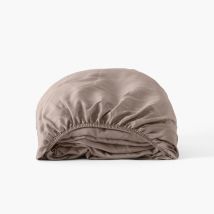 Drap housse satin de coton Aura - Couleur marron - 90 x 190 cm