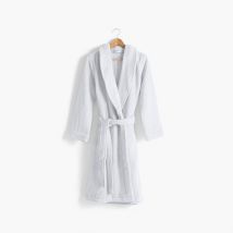 Peignoir femme coton moelleux Ella blanc - Couleur blanc - Taille M