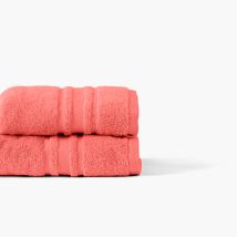 Drap de bain coton Lola II corail - Couleur orange - 90 x 150 cm