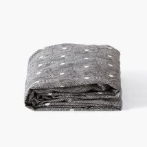 Drap housse pur coton lavé Eclipse - Couleur gris - 180 x 200 x 30 cm