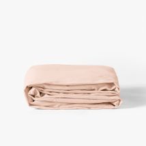 Drap housse coton lavé bio Souffle nectar de pêche - Couleur orange - 180 x 200 cm