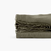 Drap de lit lin lavé Songe bocage - Couleur vert - 240 x 300 cm