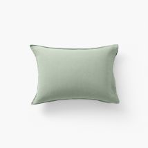 Taie d'oreiller rectangulaire lin et coton lavé Songe Eucalyptus - Couleur vert - 50 x 70 cm
