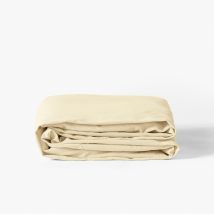 Drap housse coton lavé bio Souffle jaune pastel - Couleur jaune - 180 x 200 cm