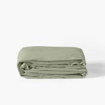 Drap housse pur coton lavé biologique Souffle sauge - Couleur vert - 160 x 200 x 30 cm