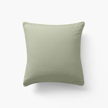 Taie d'oreiller carrée pur coton lavé biologique Souffle sauge - Couleur vert - 64 x 64 cm