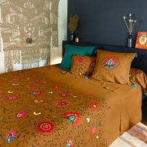 Drap de lit coton et lin Bukhara - Couleur jaune - 240 x 300 cm