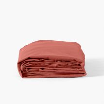 Drap housse coton lavé Songe terre cuite - Couleur rouge - 90 x 190 x 30 cm