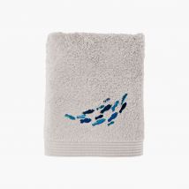 Serviette de toilette coton et viscose de bambou Abysse gris - Couleur gris - 50 x 90 cm