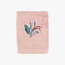 Serviette de toilette coton et viscose de bambou Calathéa rose - Couleur rose - 50 x 90 cm