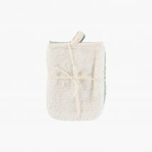 Lot de 2 gants de toilette coton biologique Naturelle - Couleur blanc - 10x14 cm