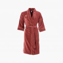 Peignoir femme coton col kimono Calathéa terracotta - Couleur rouge - Taille S