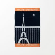 Serviette de plage joueur•se coton bio Roland-Garros 2023 marine - Couleur bleu - 100 x 170 cm