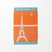 Serviette de plage joueur•se coton bio Roland-Garros 2023 terre battue - Couleur marron - 100 x 170 cm