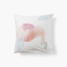 Taie d'oreiller carrée percale de coton Simones - Couleur bleu - 64 x 64 cm