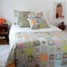 Housse de couette réversible pur coton Méli-Mélo - Couleur beige - 260 x 240 cm