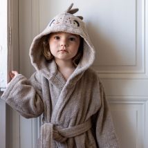 Peignoir enfant coton Happyful lin - Couleur beige - Taille 8 ans