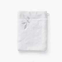 Gant de toilette coton et viscose de bambou Equinoxe neige - Couleur blanc - 15 x 21 cm