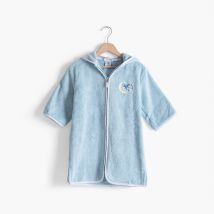 Peignoir bébé coton bio à capuche zippé Illumine bleu polaire - Couleur bleu - Taille 12 mois