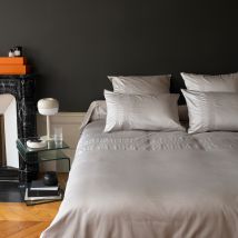 Housse de couette satin de coton Titane - Couleur gris - 240 x 220 cm