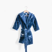 Robe de chambre enfant polaire à capuche Océanos - Couleur bleu - Taille 6 ans