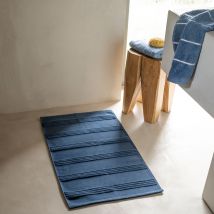 Tapis de bain coton Hypnotic marine - Couleur bleu - 50 x 90 cm