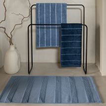 Tapis de bain coton Hypnotic indigo - Couleur bleu - 50 x 90 cm
